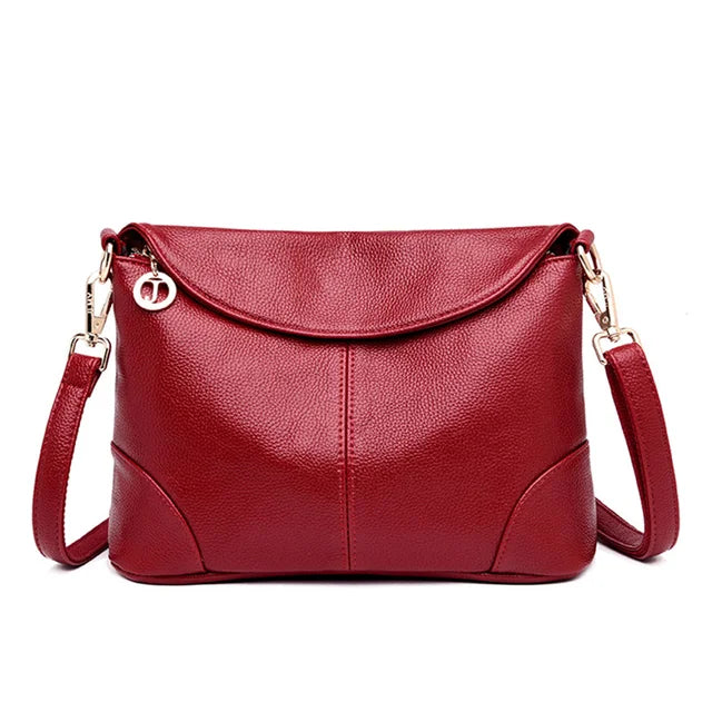 Leather Women Handbags Messenger Bag Shoulder Crossbody Bags For Women-Handbags-Arimonz-RED-Arimonz