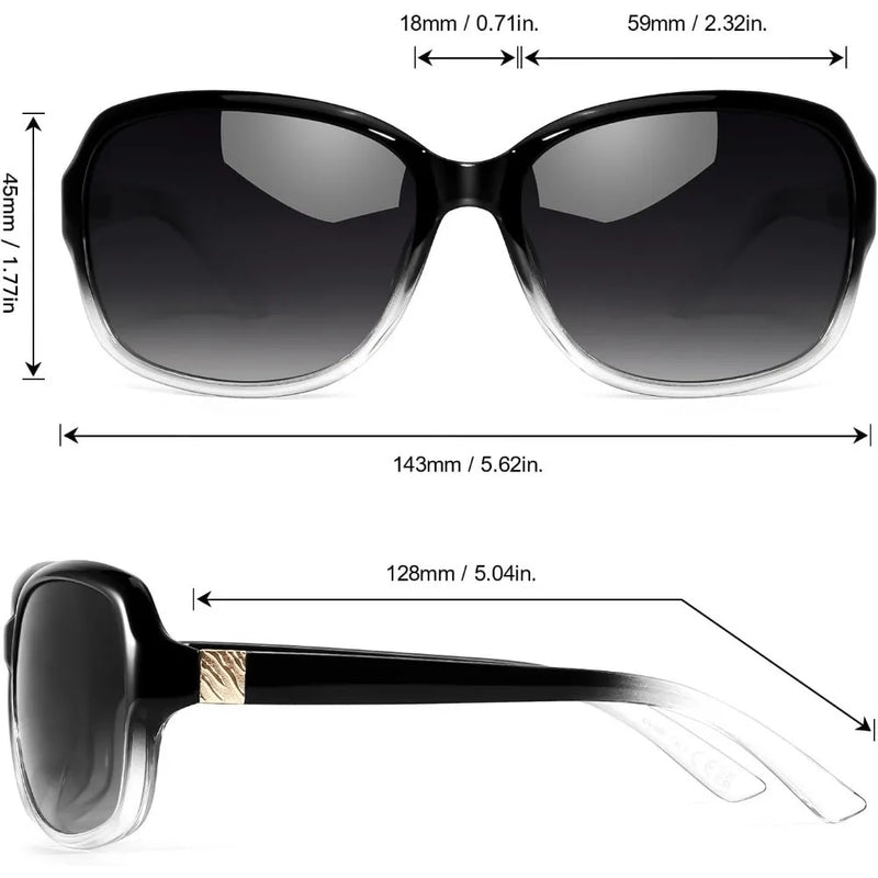 Lightweight Square Frame with Polarized Shade Gradient Black Sunglass-Sunglasses-Arimonz-Arimonz