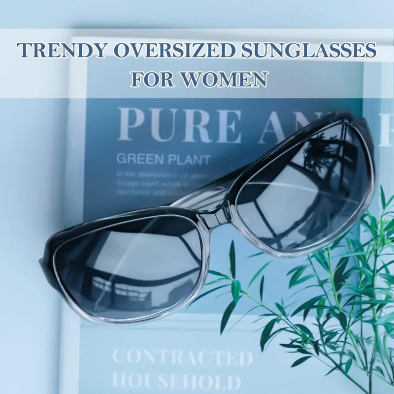 Lightweight Square Frame with Polarized Shade Gradient Black Sunglass-Sunglasses-Arimonz-Arimonz