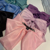 Long Ribbon Four Layer Satin Chiffon Big Bow Hairpin Hair Accessories-Hair Accessories-Arimonz-Arimonz