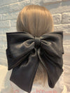 Long Ribbon Four Layer Satin Chiffon Big Bow Hairpin Hair Accessories-Hair Accessories-Arimonz-Black-Arimonz