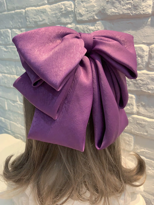 Long Ribbon Four Layer Satin Chiffon Big Bow Hairpin Hair Accessories-Hair Accessories-Arimonz-Arimonz