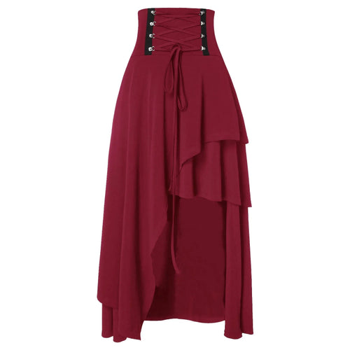 Long Skirt Summer Seaside Resort Beach Skirt Hollow Woven Split Skirt-Skirts-Arimonz-Red-S-Arimonz