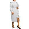 Long Sleeve Coat Blazer And Slim Dress Elegant Office Lady Dress Set-Wear To Work Sets-Arimonz-White-S-Arimonz