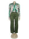 Long Sleeve Print Shirt and Wide Leg Pant Streetwear Two Piece Set-Wear To Work Sets-Arimonz-Arimonz