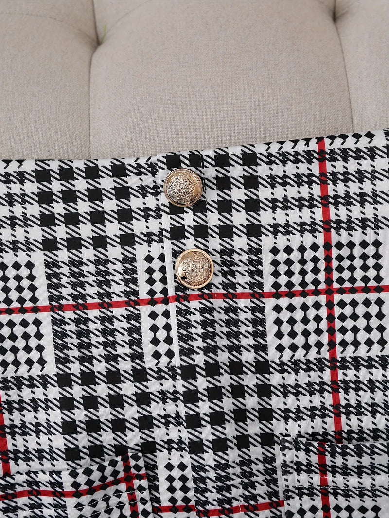Long Sleeved Flip Top Double Breasted Suit and Skirt Casual Suit Set-Wear To Work Sets-Arimonz-Arimonz