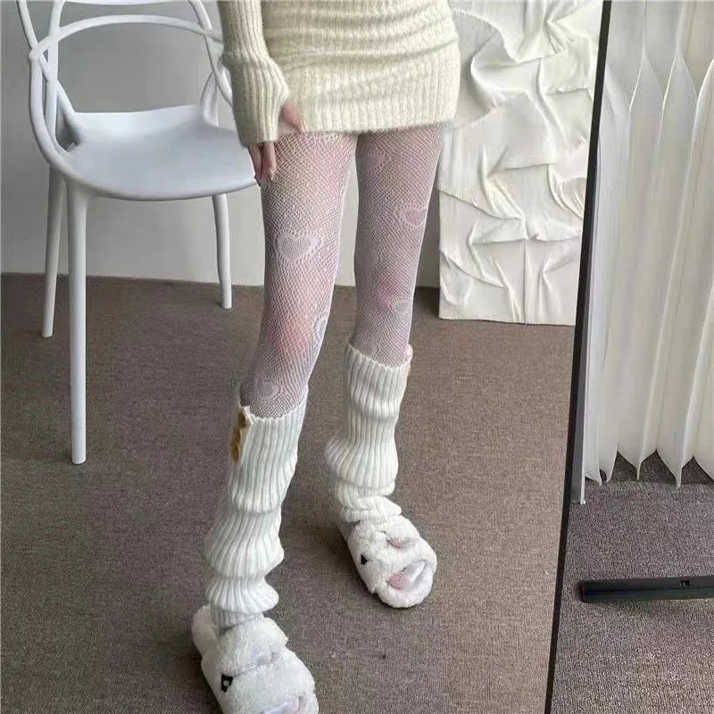 Love Flower Mesh Lolita Stockings Ultra-thin Transparent Hosiery-Socks & Tights-Arimonz-Arimonz