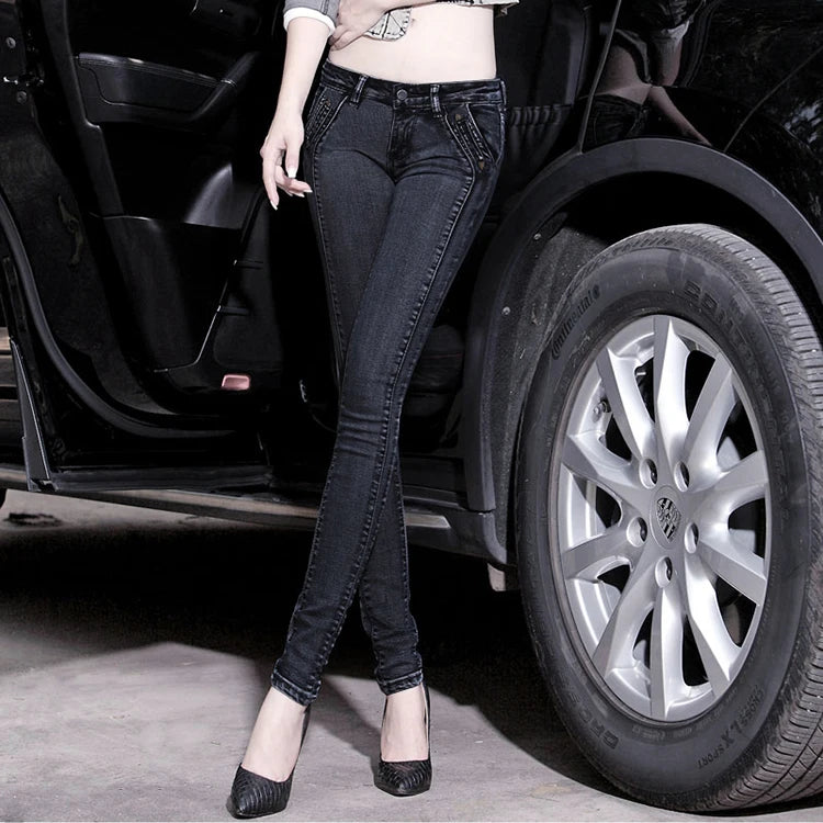 Low Waist Women Skinny Stretch Pencil Pants Jeans-Skinny Jeans-Arimonz-Arimonz