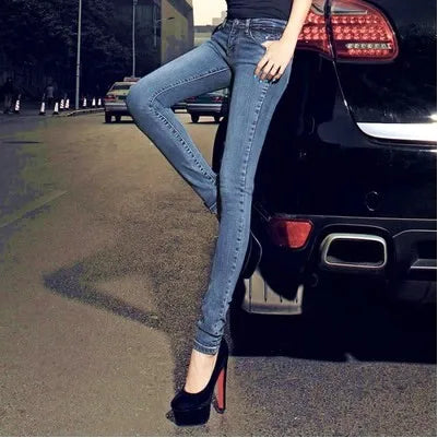Low Waist Women Skinny Stretch Pencil Pants Jeans-Skinny Jeans-Arimonz-Arimonz