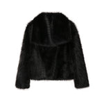 Luxury Chic Faux Fox Fur Winter Coat with Big Collar Fashion Jacket-Fuzzy Jackets-Arimonz-black fur coat-S-Arimonz