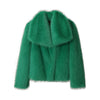 Luxury Chic Faux Fox Fur Winter Coat with Big Collar Fashion Jacket-Fuzzy Jackets-Arimonz-green fur coat-S-Arimonz