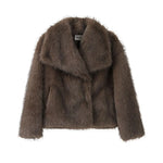 Luxury Gradient Faux Fur Overcoat with Big Fur Collar Fluffy Jacket-Fuzzy Jackets-Arimonz-Brown gradient coat-S-Arimonz