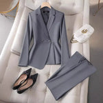 Luxury Ladies Blazer Jacket and Pants Fashion Career Formal Attire-Wear To Work Sets-Arimonz-Arimonz