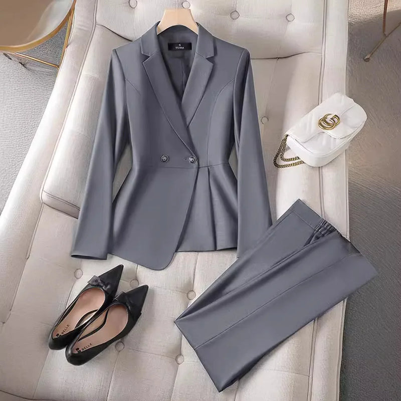Luxury Ladies Blazer Jacket and Pants Fashion Career Formal Attire-Wear To Work Sets-Arimonz-Arimonz