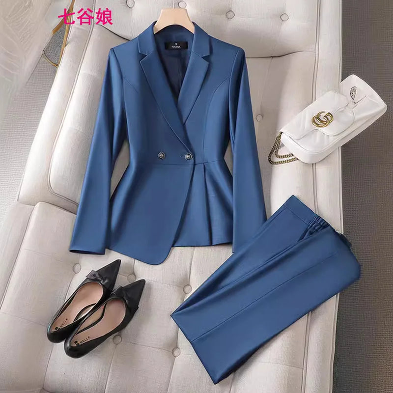 Luxury Ladies Blazer Jacket and Pants Fashion Career Formal Attire-Wear To Work Sets-Arimonz-Arimonz