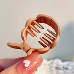 Matte Round Grab Ponytail Fixed Gripper Retro Shark Clip Head Hairpin-Hair Accessories-Arimonz-A-light coffee-Arimonz