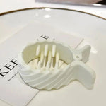 Matte Round Grab Ponytail Fixed Gripper Retro Shark Clip Head Hairpin-Hair Accessories-Arimonz-B-creamy white-Arimonz