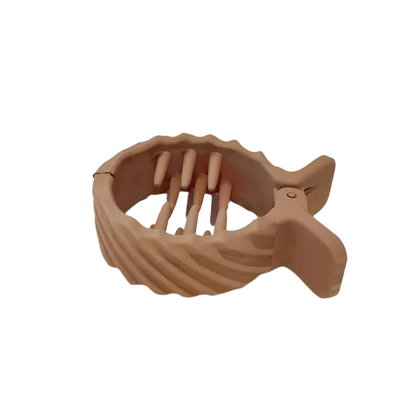 Matte Round Grab Ponytail Fixed Gripper Retro Shark Clip Head Hairpin-Hair Accessories-Arimonz-B-light coffee-Arimonz