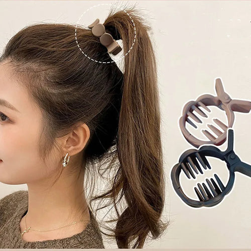 Matte Round Grab Ponytail Fixed Gripper Retro Shark Clip Head Hairpin-Hair Accessories-Arimonz-Arimonz