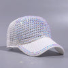 Mesh Rhinestone Breathable Baseball Outdoor Sports Travel Peaked Cap-Women's Caps-Arimonz-White-Adjustable 21-23in-Arimonz