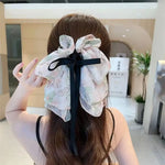 Mesh Ribbon Claw Bow Back Head Hairpin Horsetail Clip Hair Accessories-Hair Accessories-Arimonz-Arimonz
