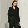 Minimalism Polyester Cotton Lady Blazer Jacket High Waist Pants Outfit-Wear To Work Sets-Arimonz-Black jacket-XS-Arimonz