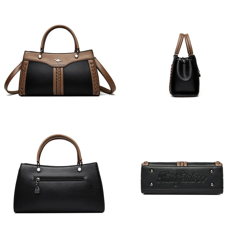 Multi Layered Women Handbag Soft Leather Messenger Bag Crossbody Bag-Handbags-Arimonz-Arimonz
