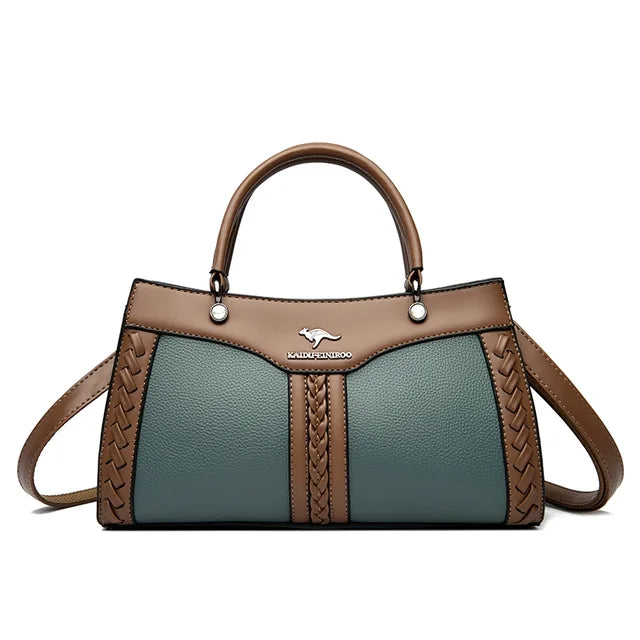 Multi Layered Women Handbag Soft Leather Messenger Bag Crossbody Bag-Handbags-Arimonz-Green-Arimonz