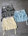 Multi Pocket Y2k Skirt Mini A Line Women Denim Skirts Streetwear-Denim Skirts-Arimonz-Arimonz