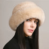 Natural Knitted Mink Fur Hat Cap Women Handmade Knit Headwear Beanies-Winter Hats-Arimonz-Arimonz