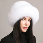Natural Knitted Mink Fur Hat Cap Women Handmade Knit Headwear Beanies-Winter Hats-Arimonz-white-Arimonz
