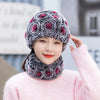 Natural Rex Rabbit Fur Hat and Scarf Set Winter Knitted Fashion Hat-Winter Hats-Arimonz-Arimonz