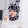 Natural Rex Rabbit Fur Hat and Scarf Set Winter Knitted Fashion Hat-Winter Hats-Arimonz-Arimonz