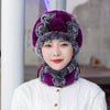 Natural Rex Rabbit Fur Hat and Scarf Set Winter Knitted Fashion Hat-Winter Hats-Arimonz-Arimonz