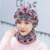 Natural Rex Rabbit Fur Hat and Scarf Set Winter Knitted Fashion Hat-Winter Hats-Arimonz-Arimonz
