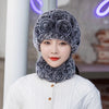 Natural Rex Rabbit Fur Hat and Scarf Set Winter Knitted Fashion Hat-Winter Hats-Arimonz-Arimonz