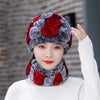 Natural Rex Rabbit Fur Hat and Scarf Set Winter Knitted Fashion Hat-Winter Hats-Arimonz-Arimonz