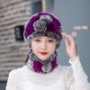 Natural Rex Rabbit Fur Hat and Scarf Set Winter Knitted Fashion Hat-Winter Hats-Arimonz-Arimonz