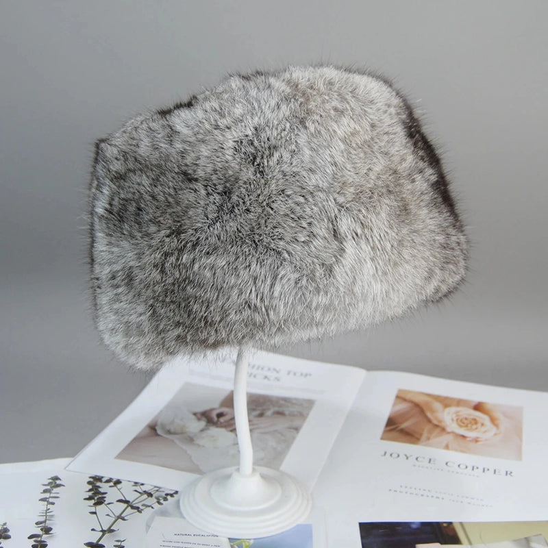 New Fashion Warm Beanies Cap For Winter Warm Natural Fur Cap Headgear-Winter Hats-Arimonz-Arimonz