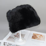 New Fashion Warm Beanies Cap For Winter Warm Natural Fur Cap Headgear-Winter Hats-Arimonz-Black-21-22in-Arimonz