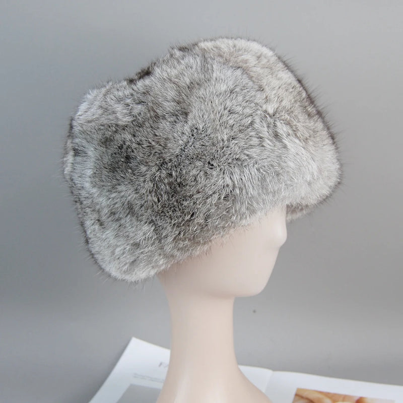 New Fashion Warm Beanies Cap For Winter Warm Natural Fur Cap Headgear-Winter Hats-Arimonz-Arimonz