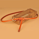 No Hole Knot Belt Women’s Genuine Cowskin Leather with Circular Buckle-Belts-Arimonz-Camel-100cm/39in-Arimonz