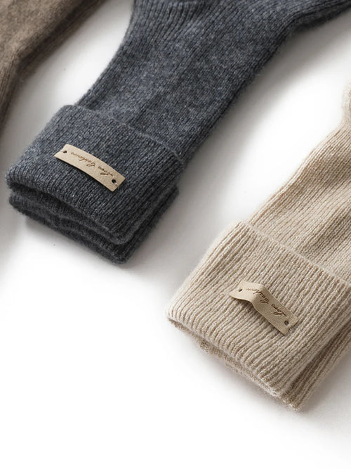 Non Slip Pure Cashmere Warm and Soft Mid-Calf Knitted Lounge Socks-Socks & Tights-Arimonz-Arimonz