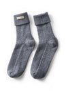 Non Slip Pure Cashmere Warm and Soft Mid-Calf Knitted Lounge Socks-Socks & Tights-Arimonz-Gray-Arimonz