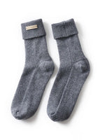 Non Slip Pure Cashmere Warm and Soft Mid-Calf Knitted Lounge Socks-Socks & Tights-Arimonz-Gray-Arimonz
