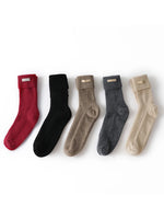 Non Slip Pure Cashmere Warm and Soft Mid-Calf Knitted Lounge Socks-Socks & Tights-Arimonz-Arimonz