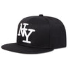 NY Letter Embroidery Snapback Hat Adjustable Sunscreen Leisure Hat-Women's Caps-Arimonz-Black-Arimonz