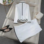 Occupational Blazer and Fishtail Skirt Temperament Slim Skinny Attire-Wear To Work Sets-Arimonz-Arimonz