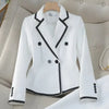 Occupational Blazer and Fishtail Skirt Temperament Slim Skinny Attire-Wear To Work Sets-Arimonz-Only Blazer White-S-Arimonz