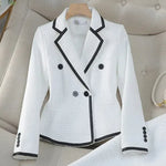 Occupational Blazer and Fishtail Skirt Temperament Slim Skinny Attire-Wear To Work Sets-Arimonz-Only Blazer White-S-Arimonz